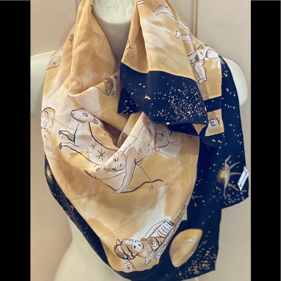Diane Von Furstenberg silk scarf ZODIAC signs horoscope - Picture 3 of 16